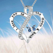 Personalized Crystal Butterfly Pendant Necklace for Women with Letter Lettering