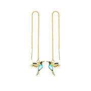 Fashion Jewelry New Unique Little Bird Drop Long Hanging Hummingbird Earrings For Women Elegant Girl Tassel Crystal Pendant Earring Jewelry