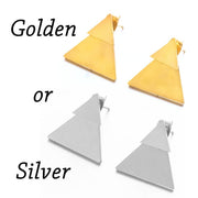 Korean Minimalist Golden Triangle Stud Earrings - Stainless Steel