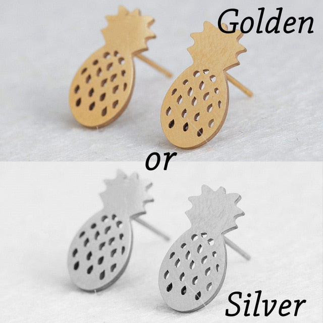 Korean Minimalist Golden Triangle Stud Earrings - Stainless Steel