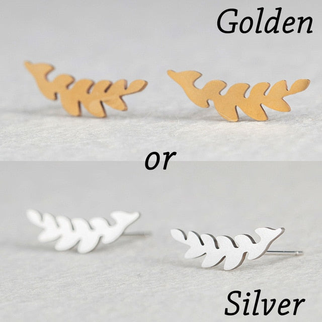 Korean Minimalist Golden Triangle Stud Earrings - Stainless Steel