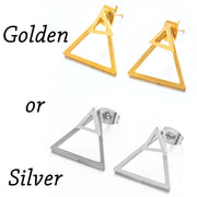 Korean Minimalist Golden Triangle Stud Earrings - Stainless Steel