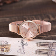 Sophisticated Timekeeping: Quartz Stainless Steel Band Marble Strap Watch