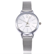 Sophisticated Timekeeping: Quartz Stainless Steel Band Marble Strap Watch