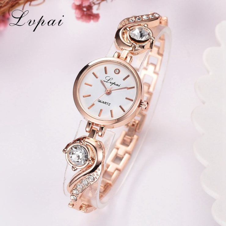 Luxury Rose Gold Rhinestone Watch: Timeless Elegance