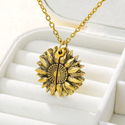 Sunflower Stainless Steel Open Locket Necklaces - Positivity and Radiance