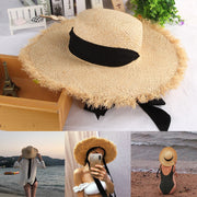 Sunny Chic: HAWCOAR Ladies Summer Sun Beach Straw Hat for Effortless Elegance