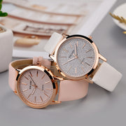 Timeless Elegance: Casual Quartz Leather Band Women's Analog Watch