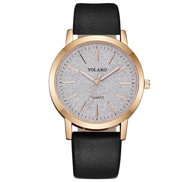 Timeless Elegance: Casual Quartz Leather Band Women's Analog Watch