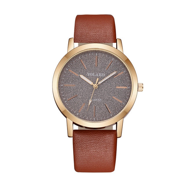 Timeless Elegance: Casual Quartz Leather Band Women's Analog Watch