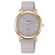 Timeless Elegance: Casual Quartz Leather Band Women's Analog Watch