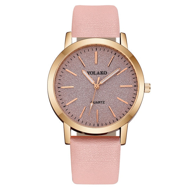 Timeless Elegance: Casual Quartz Leather Band Women's Analog Watch