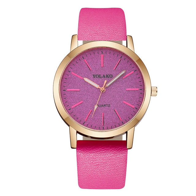 Timeless Elegance: Casual Quartz Leather Band Women's Analog Watch