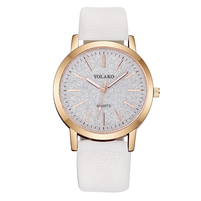 Timeless Elegance: Casual Quartz Leather Band Women's Analog Watch