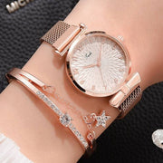 Pink Dial Elegance: Luxury Women's Bracelet Quartz Watch