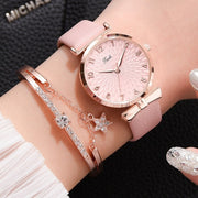 Pink Dial Elegance: Luxury Women's Bracelet Quartz Watch