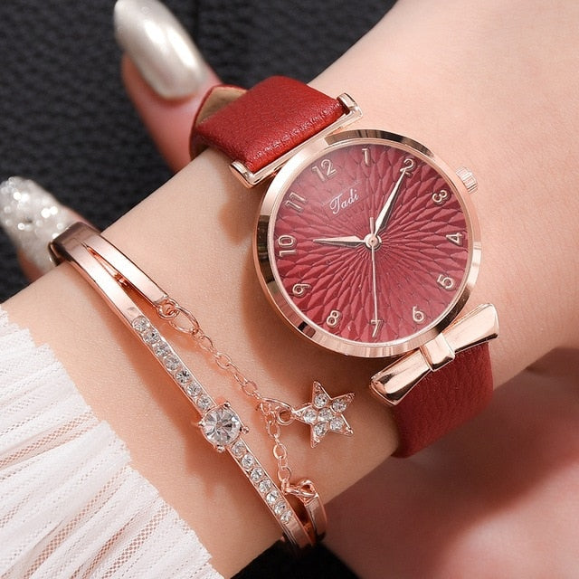 Pink Dial Elegance: Luxury Women's Bracelet Quartz Watch