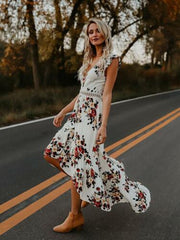 Elegance Unveiled: Vintage Backless Boho Maxi Beach Dress for Women