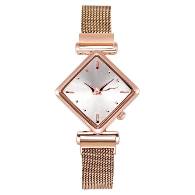 Square Elegance: Luxury Women's Quartz Watch – Ideal Gift