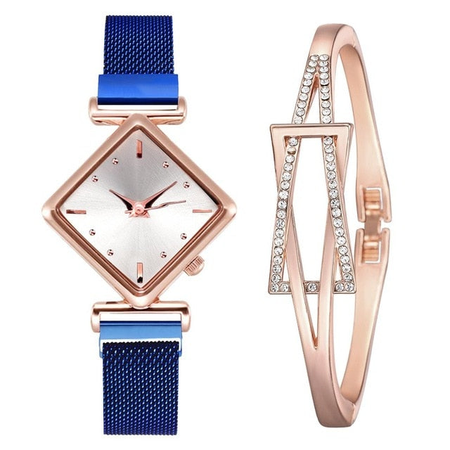 Square Elegance: Luxury Women's Quartz Watch – Ideal Gift