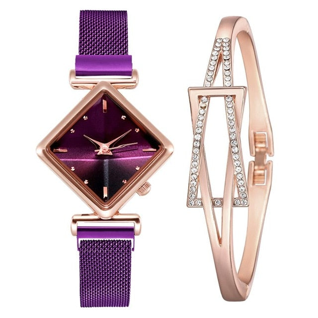 Square Elegance: Luxury Women's Quartz Watch – Ideal Gift