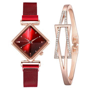 Square Elegance: Luxury Women's Quartz Watch – Ideal Gift