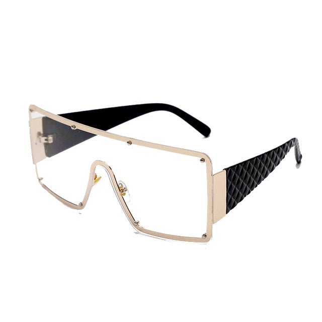 Metal Frame Vintage Square Retro Gradient Sunglasses