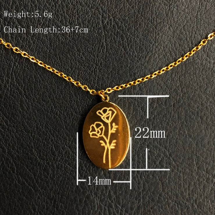 Birth Mother Flower Pendant Necklace