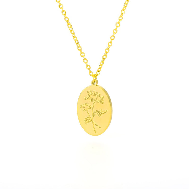 Birth Mother Flower Pendant Necklace