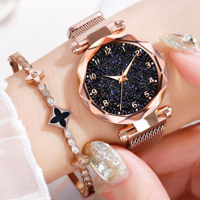 Starry Splendor: Luxury Magnetic Starry Sky Women's Watch – Timekeeping Elevated