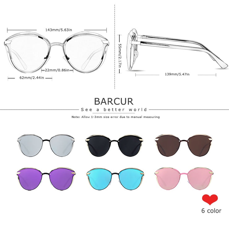 BARCUR Fashion Polarized Women Sunglasses