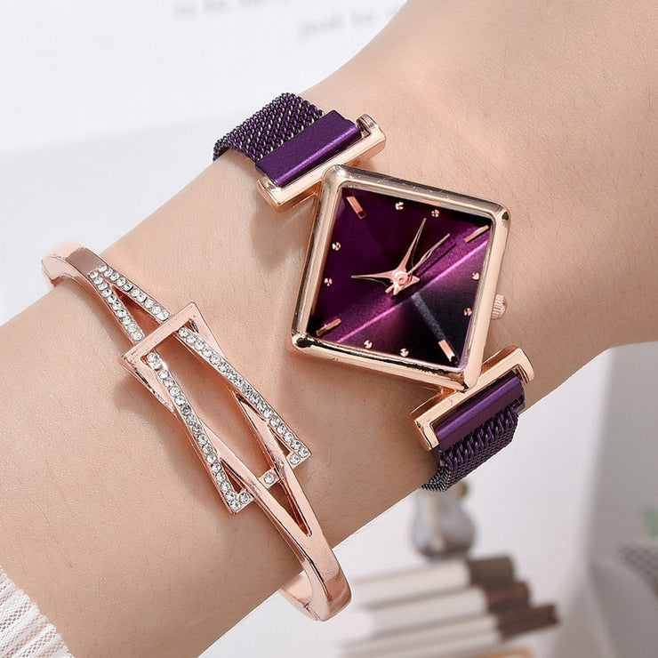 Square Elegance: Luxury Women's Quartz Watch – Ideal Gift