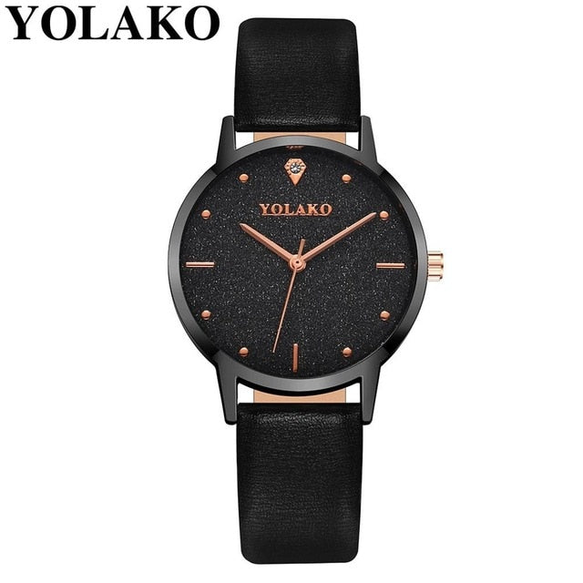 Timeless Elegance: Casual Quartz Leather Band Women's Analog Watch