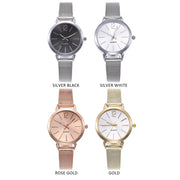 Sophisticated Timekeeping: Quartz Stainless Steel Band Marble Strap Watch