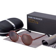 BARCUR Retro Round Sunglasses - Hot Black Goggle Style