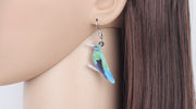 Flying Violet Sabrewing Hummingbird Bird Earrings