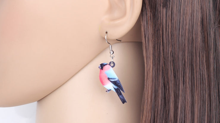 Flying Violet Sabrewing Hummingbird Bird Earrings