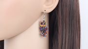 Flying Violet Sabrewing Hummingbird Bird Earrings