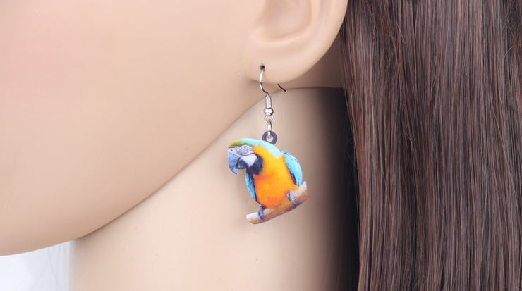 Flying Violet Sabrewing Hummingbird Bird Earrings