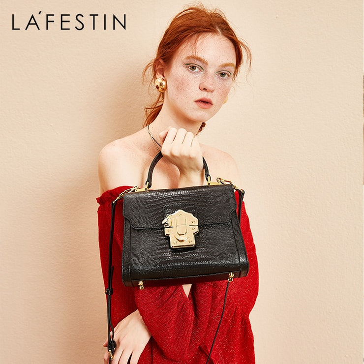 Elegant Serpentine Lock Designer Necklace by LA FESTIN