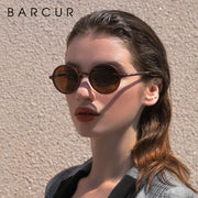 BARCUR Retro Round Sunglasses - Hot Black Goggle Style