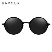 BARCUR Retro Round Sunglasses - Hot Black Goggle Style