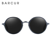 BARCUR Retro Round Sunglasses - Hot Black Goggle Style