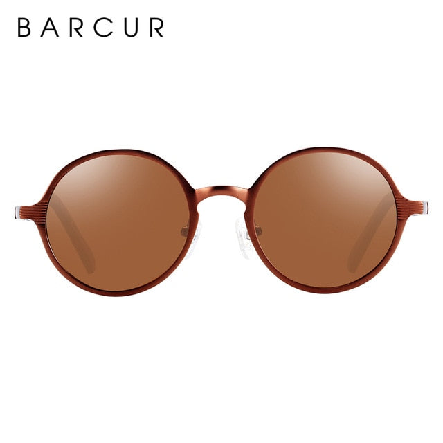 BARCUR Retro Round Sunglasses - Hot Black Goggle Style