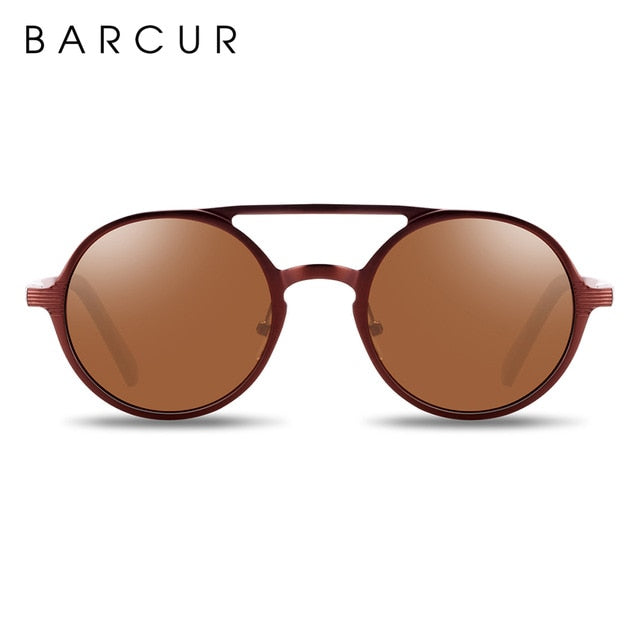 BARCUR Retro Round Sunglasses - Hot Black Goggle Style