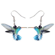 Flying Violet Sabrewing Hummingbird Bird Earrings