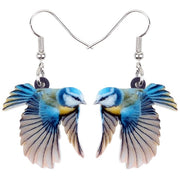 Flying Violet Sabrewing Hummingbird Bird Earrings