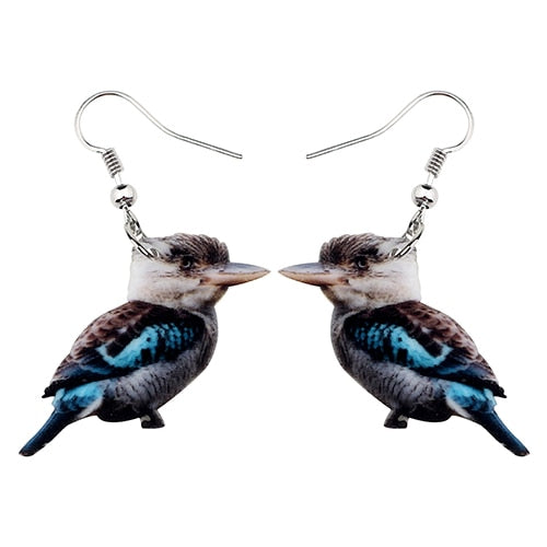 Flying Violet Sabrewing Hummingbird Bird Earrings