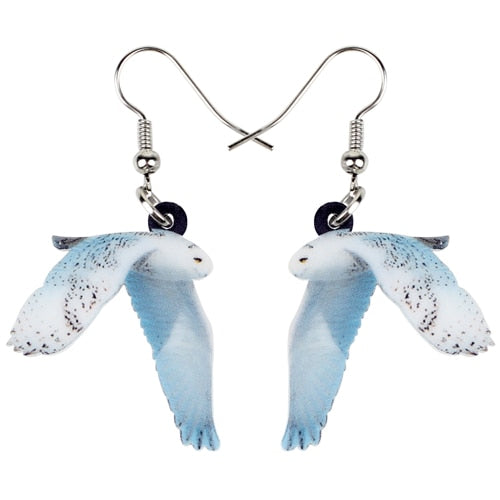 Flying Violet Sabrewing Hummingbird Bird Earrings