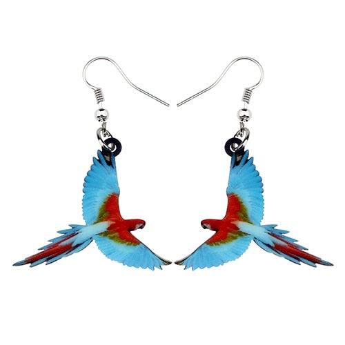 Flying Violet Sabrewing Hummingbird Bird Earrings